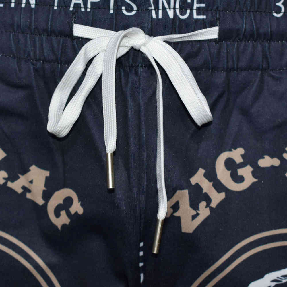 Amiri Zig Zag Print Black Silk Bowling Shirt & Shorts Combo-5