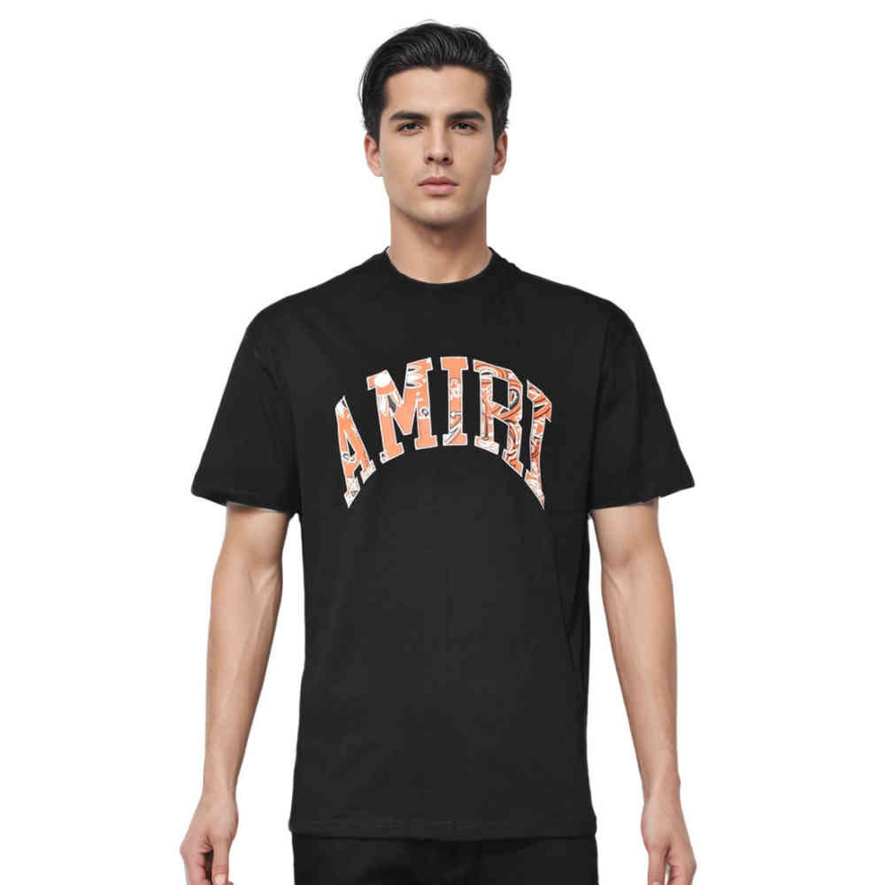 Black Amiri Print Brown Premium Quality Bandana T-shirt