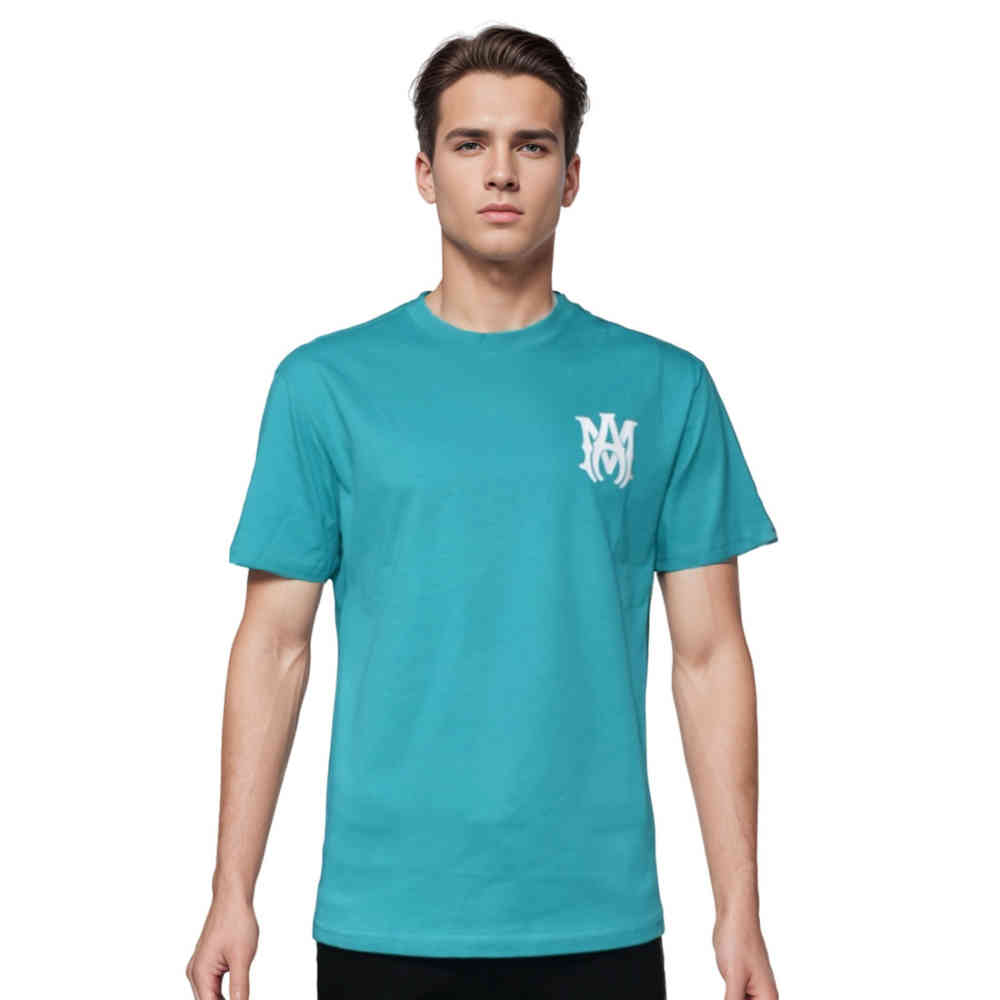 Blue Amiri Logo-patch Black Premium Quality T-shirt