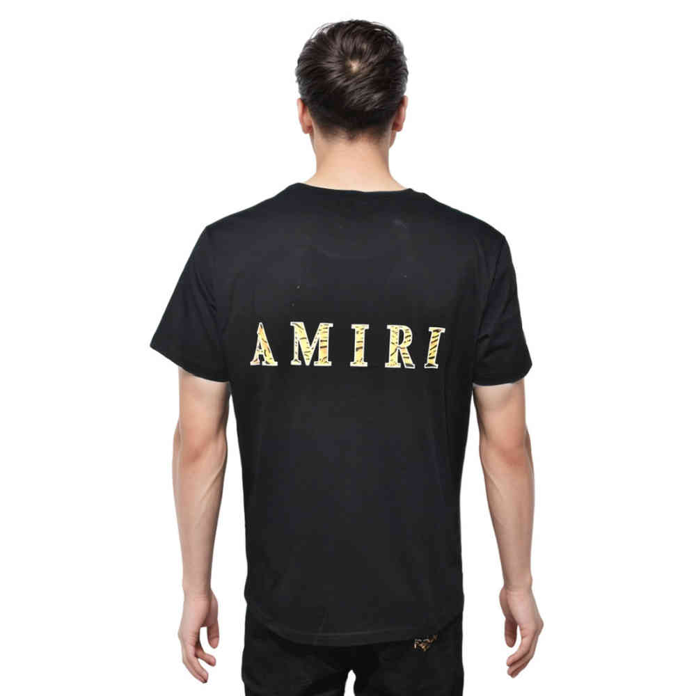 Amiri Black Premium Bandana Logo Cotton T-shirt-1