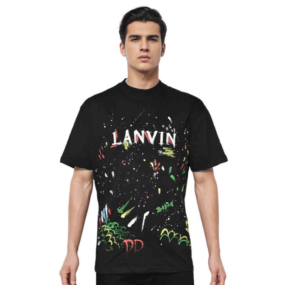 Black Lanvin White Premium Quality T-shirt
