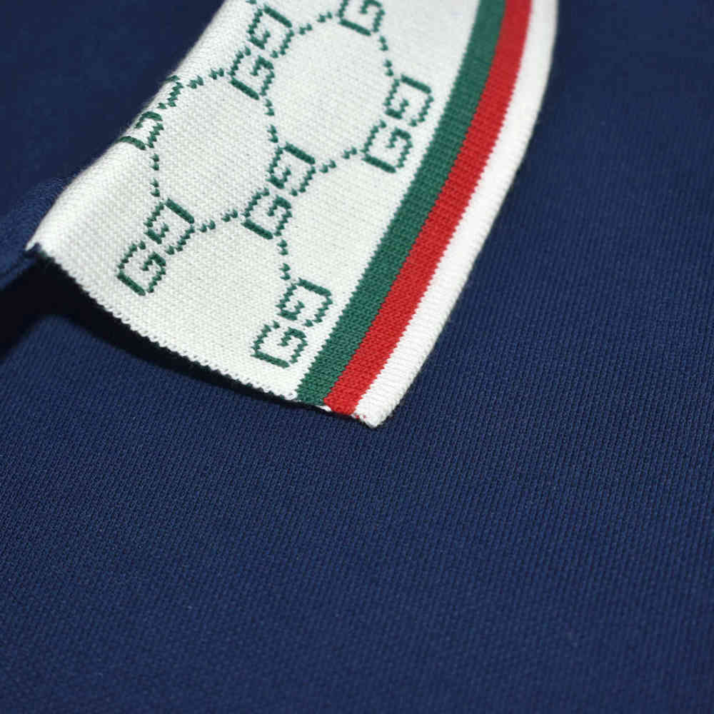 Gucci Embossed Logo Blue Premium Quality T-shirt-4