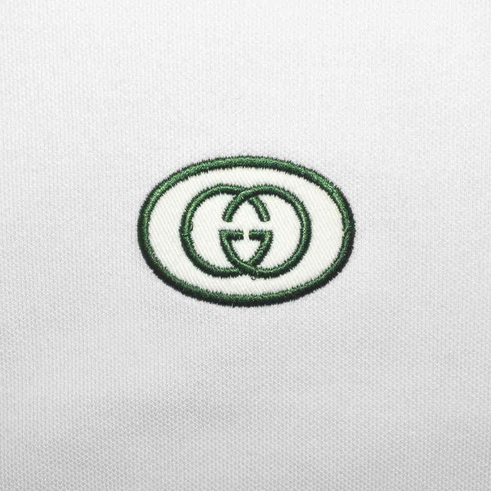 Gucci White Embossed Logo Premium Quality T-shirt-thumb-3