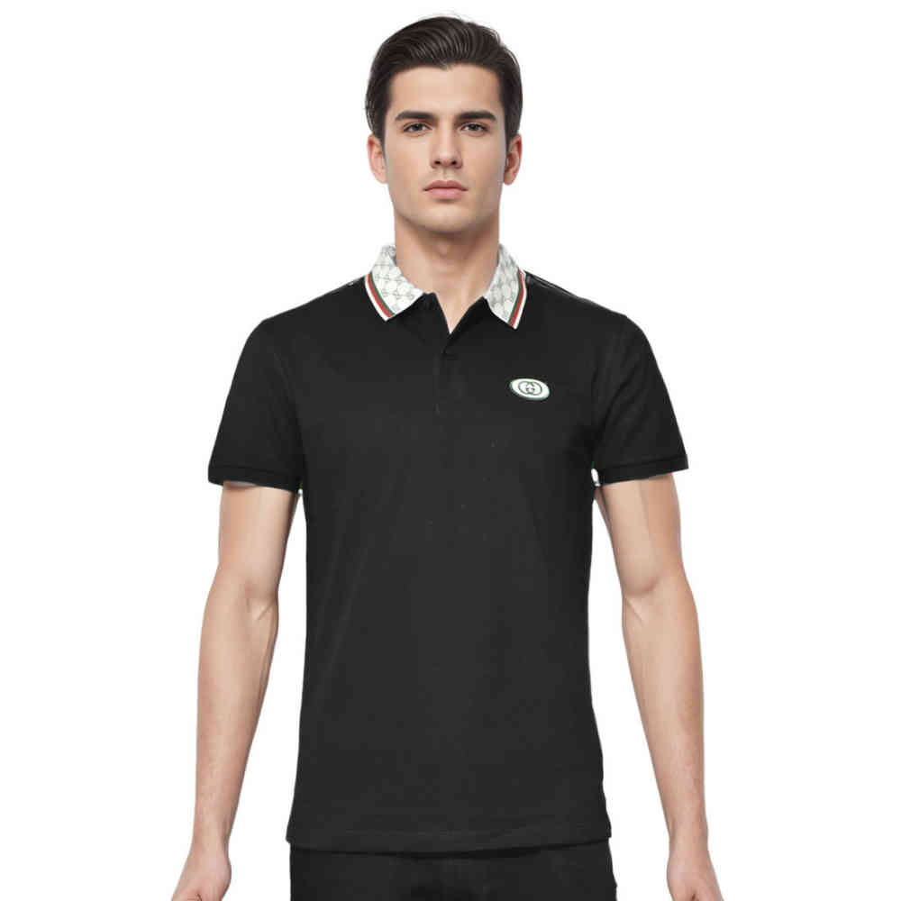 Black Gucci Embossed Logo Blue Premium Quality T-shirt