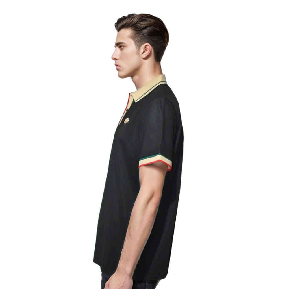 Gucci Black Embroidered logo Premium T-shirt-2