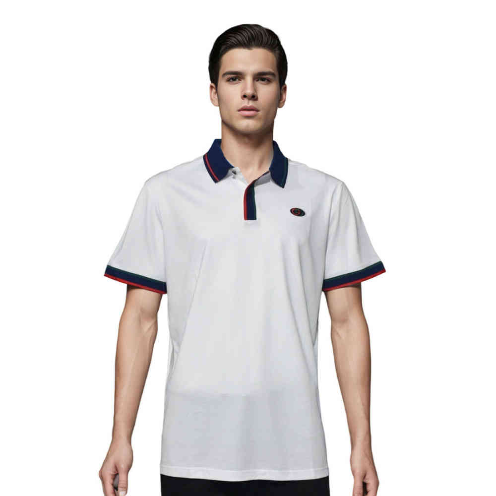 White Gucci Black Embroidered logo Premium T-shirt