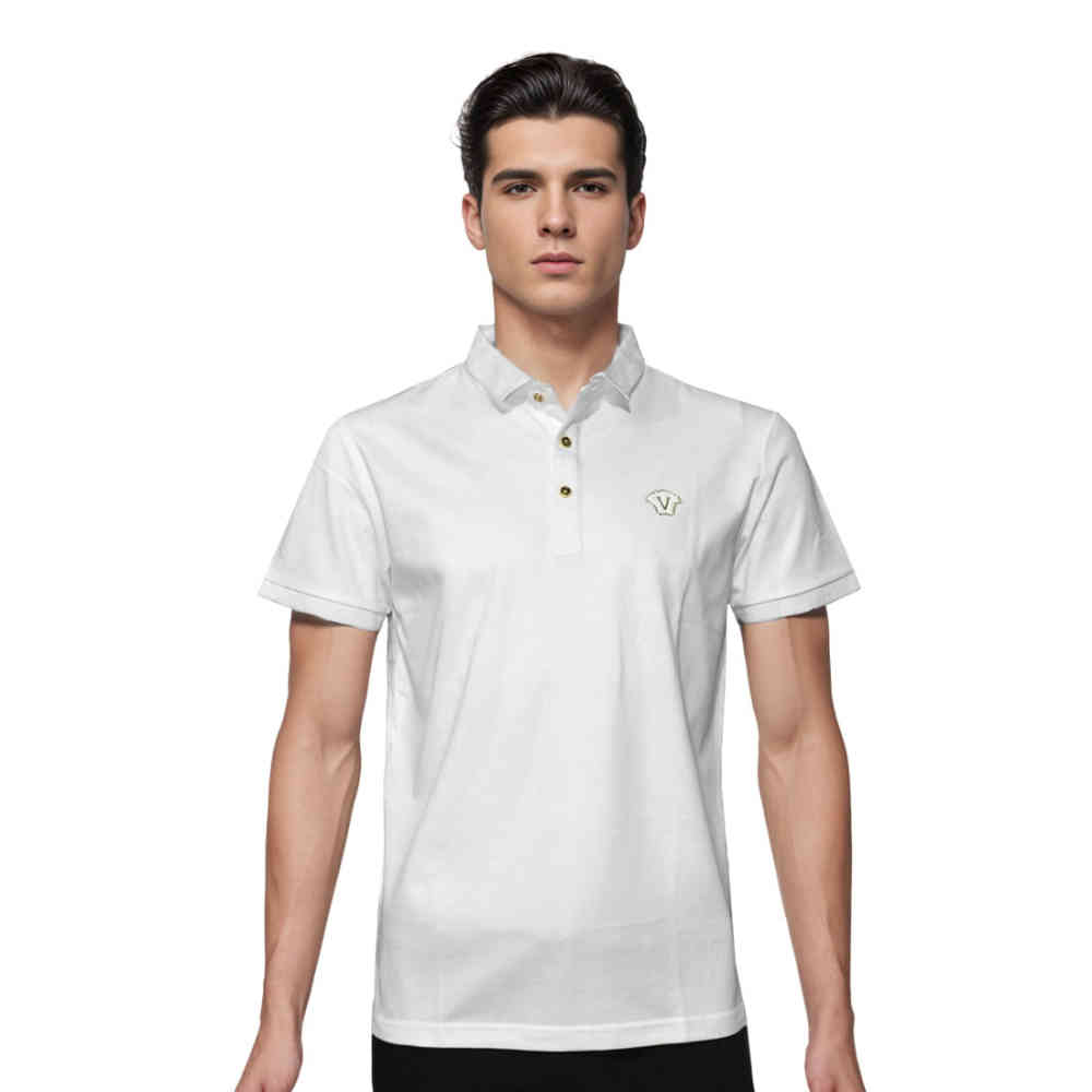 White Versace Navy Blue Premium Quality Polo T-shirt
