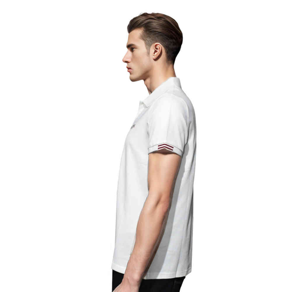 Bally White Embroidery Logo Premium Polo T-shirt-2