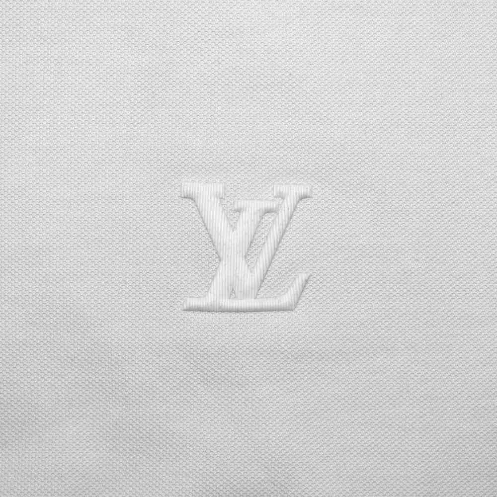 Louis Vuitton White Embroidery Logo Premium Polo T-shirt-thumb-5