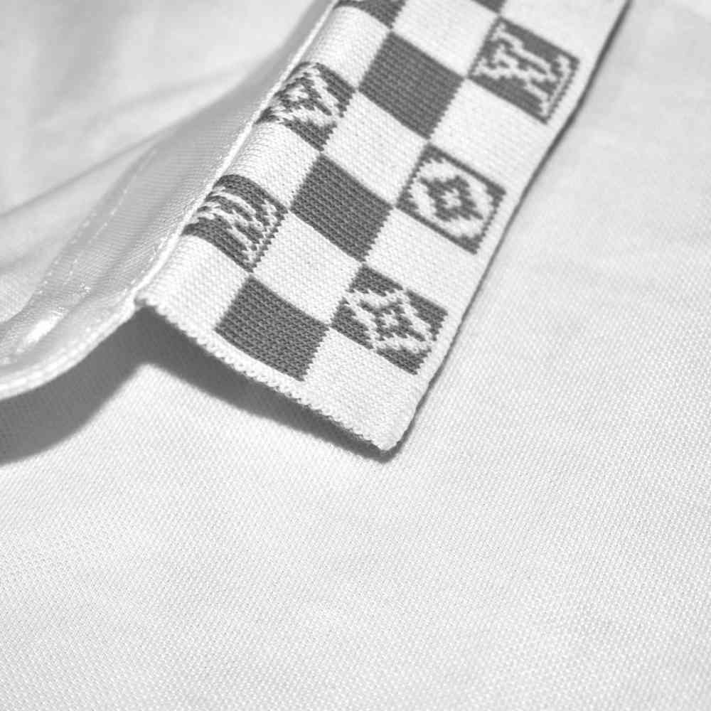 Louis Vuitton White Embroidery Logo Premium Polo T-shirt-thumb-4