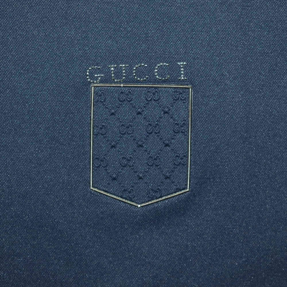 Gucci Navy Blue Premium Quality Polo Tees-3