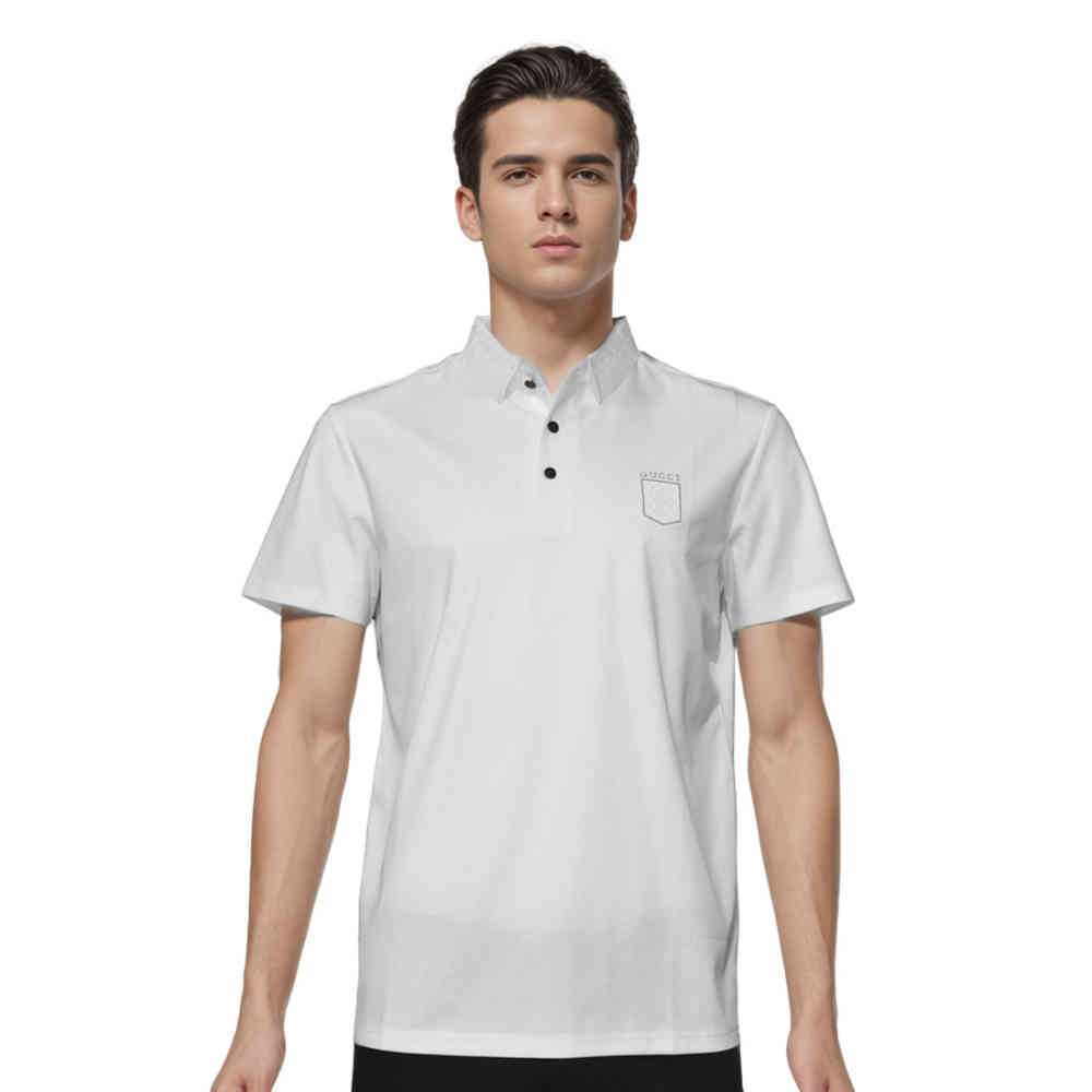 White Gucci Black Premium Quality Polo Tees
