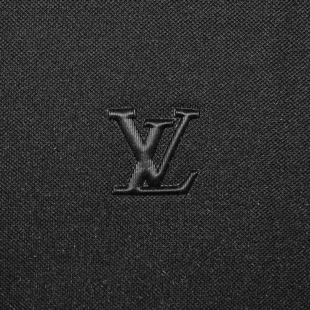Louis Vuitton Black Embroidery Logo Premium Polo T-shirt-3