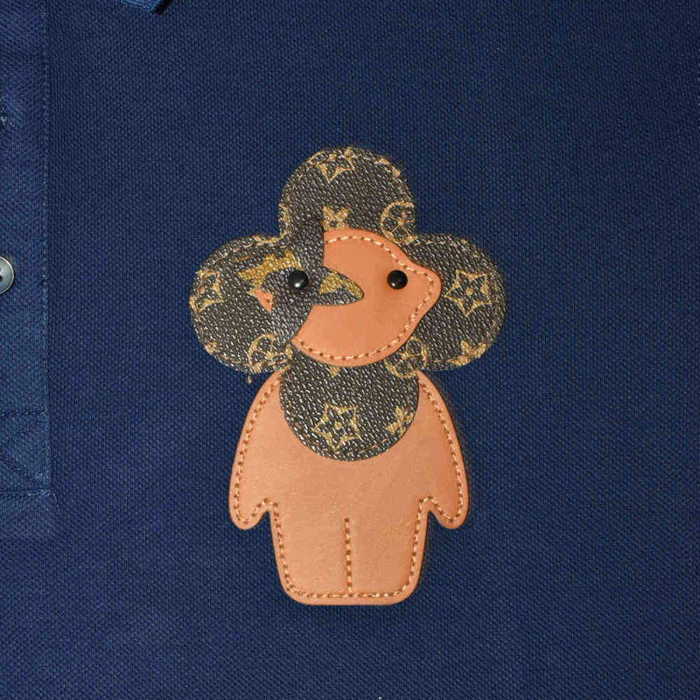 Louis Vuitton Blue Embossed Teddy Premium Polo T-shirt-6