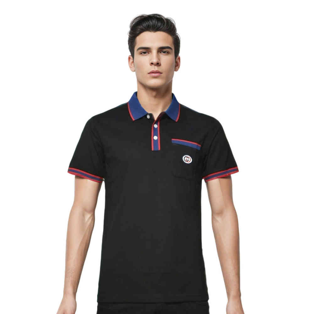 Black Gucci White Premium Quality Polo Tees