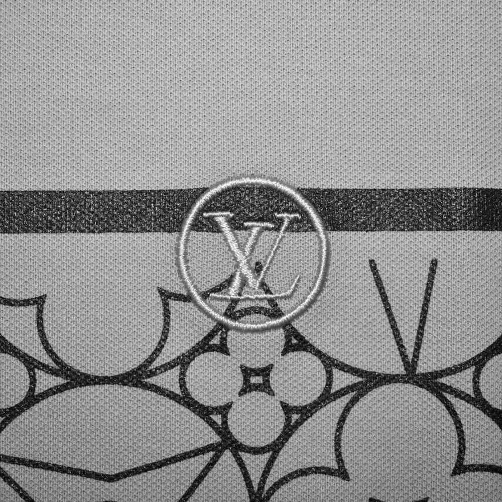 Louis Vuitton Grey Premium Quality Polo Tees-thumb-3