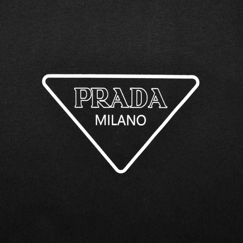 Prada Black Logo Re-Nylon Detail Premium T-shirt-3