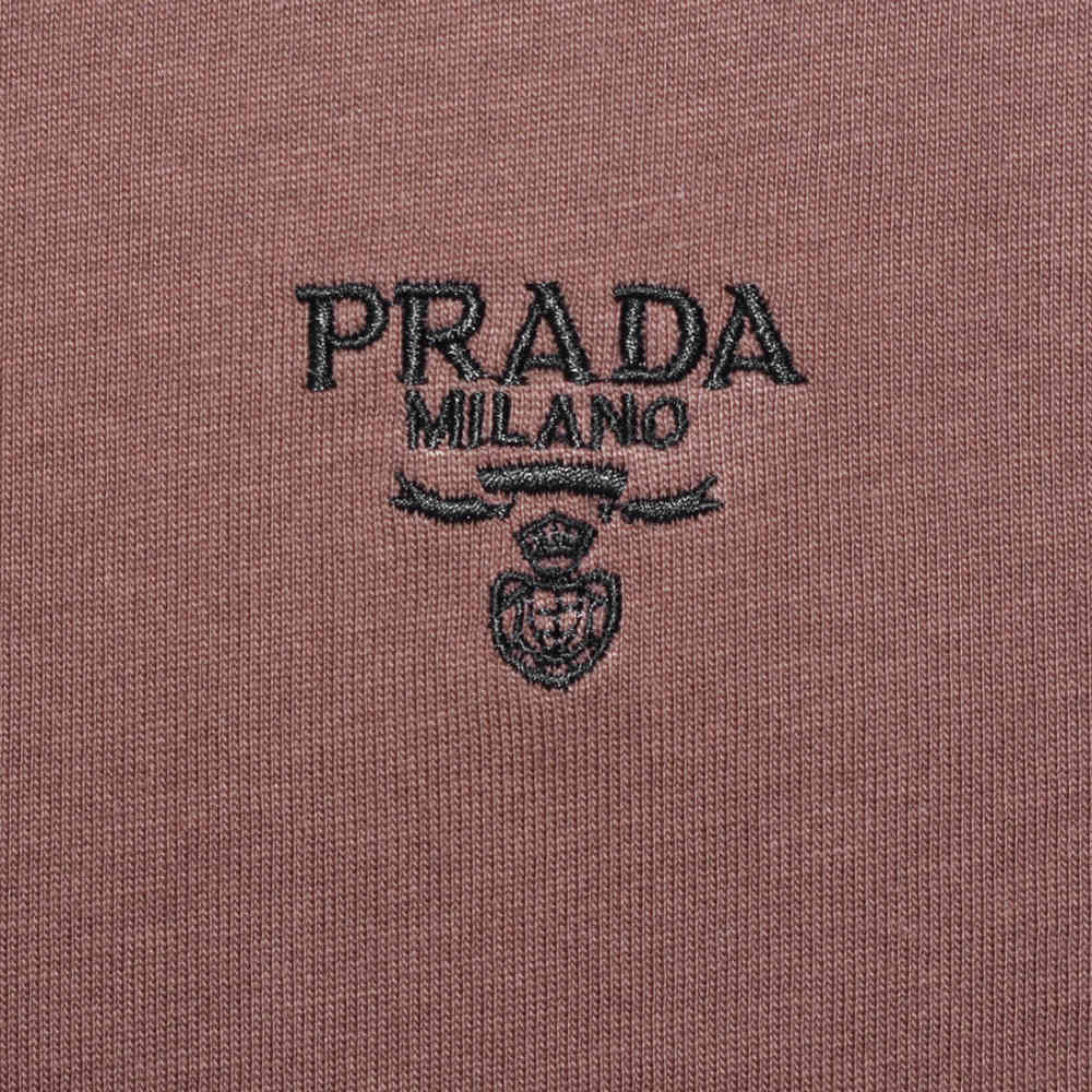 Prada Brown Embroidery Logo Premium Polo T-shirt-3