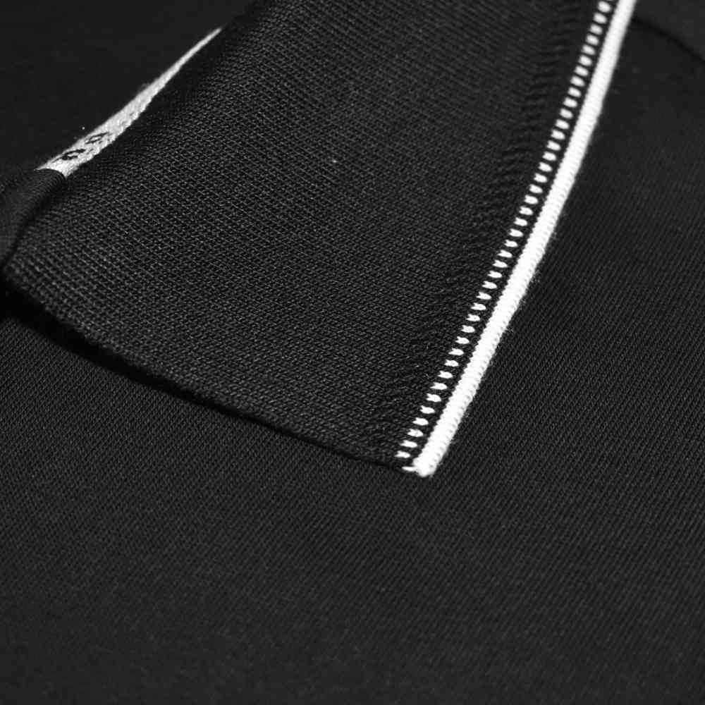 Prada Black Embroidery Logo Premium Polo T-shirt-4