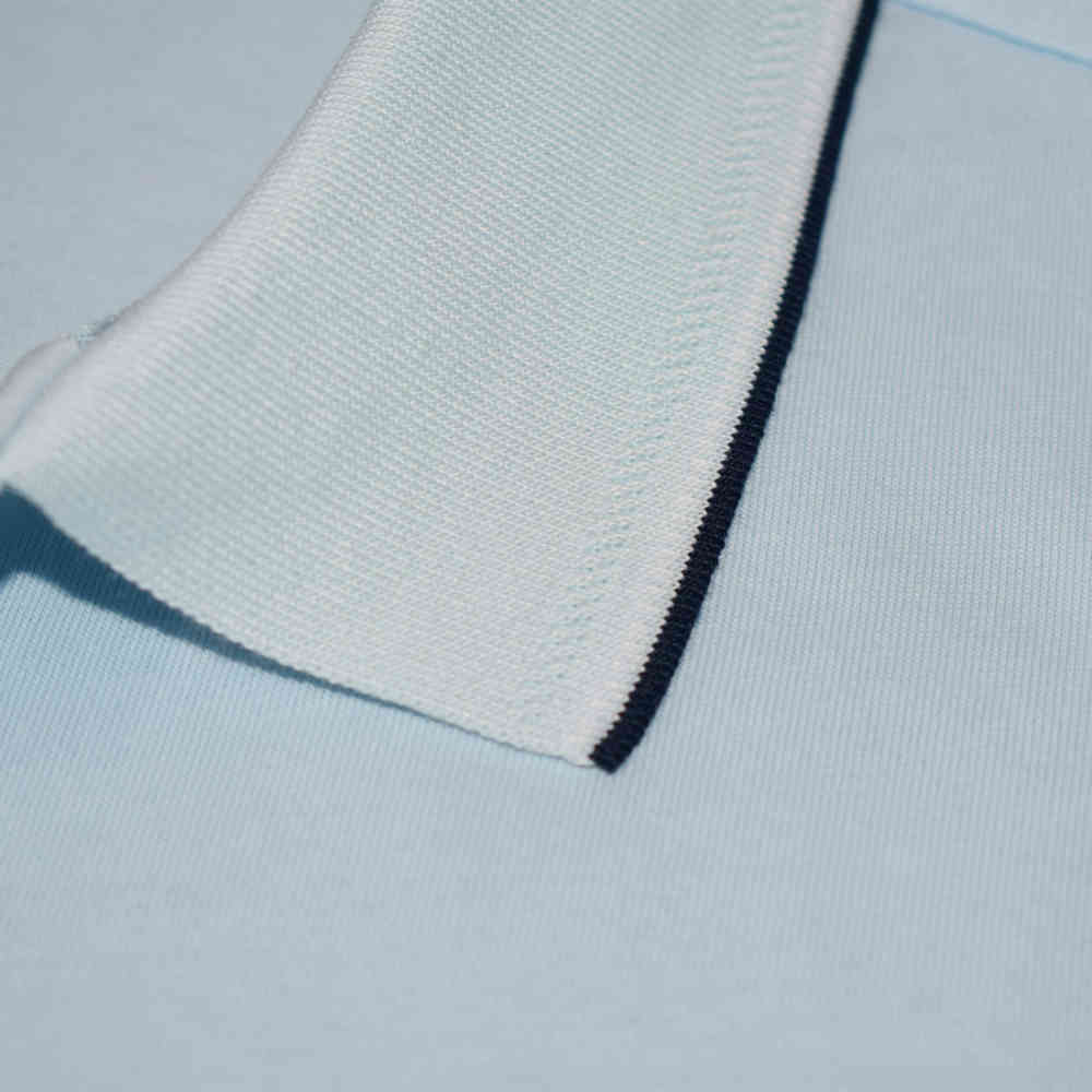 Prada Sky Blue Embroidery Logo Premium Polo T-shirt-4
