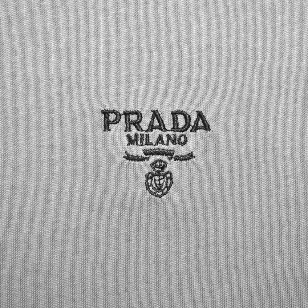 Prada Green Embroidery Logo Premium Polo T-shirt-thumb-3