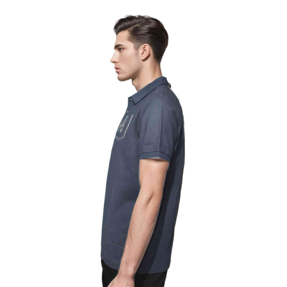 Brunello Cucinelli Dark Grey Embroidery Premium Polo T-shirt-2