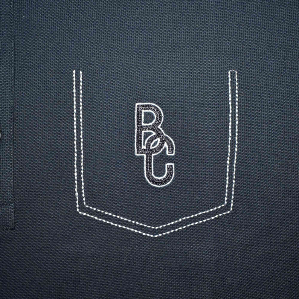 Brunello Cucinelli Dark Grey Embroidery Premium Polo T-shirt-3