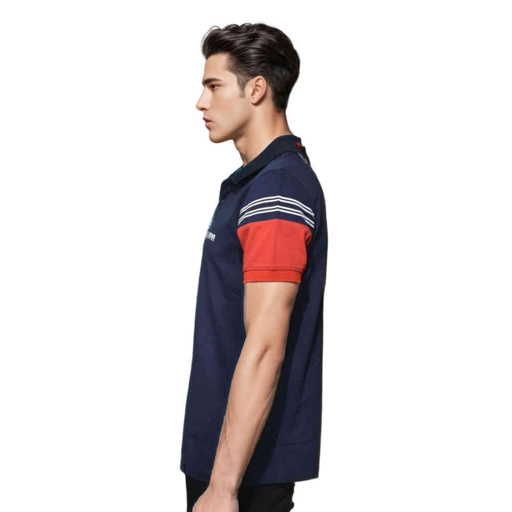 BOSS Navy Blue Embroidery Logo Premium Luxury Polo T-shirt-2