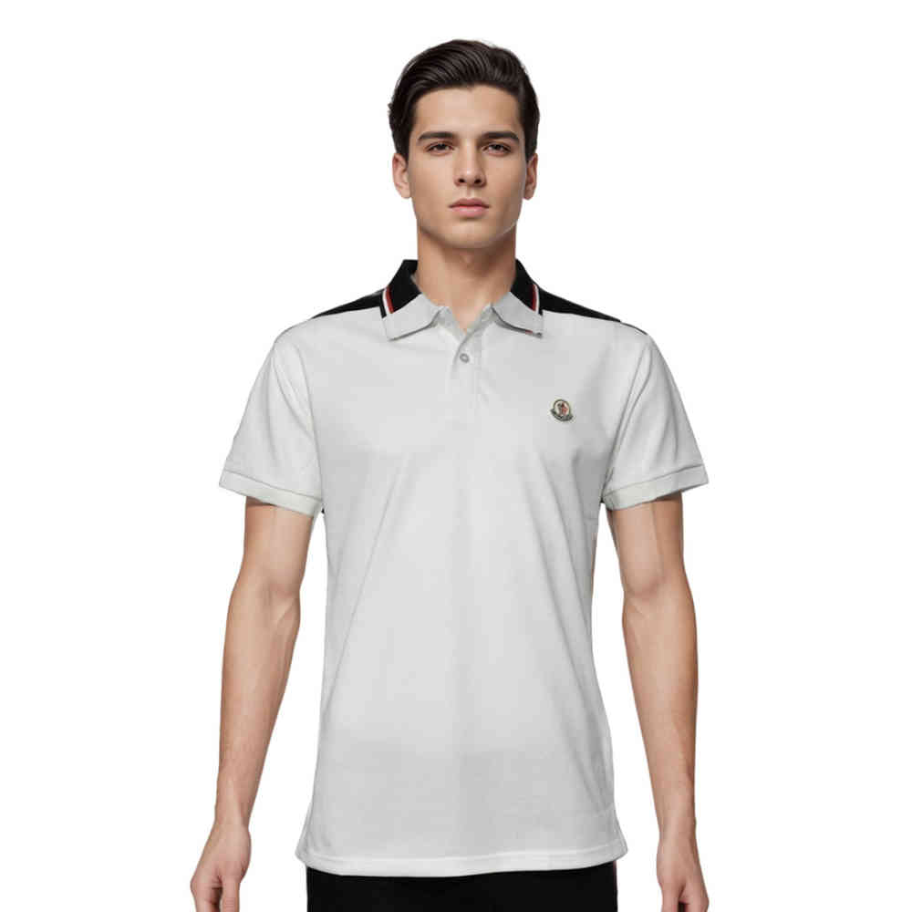 White Moncler Logo Print Sky Blue Premium Quality T-shirt