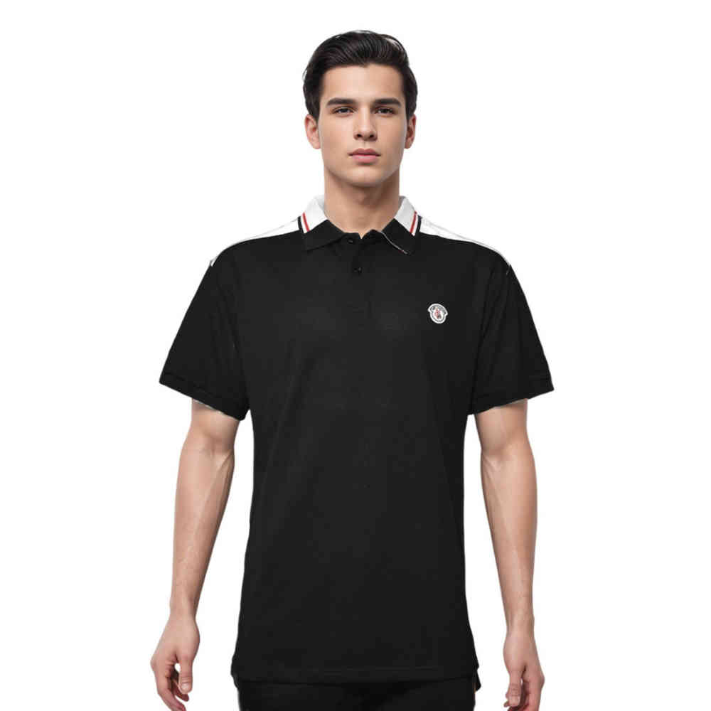 Black Moncler Logo Print Sky Blue Premium Quality T-shirt
