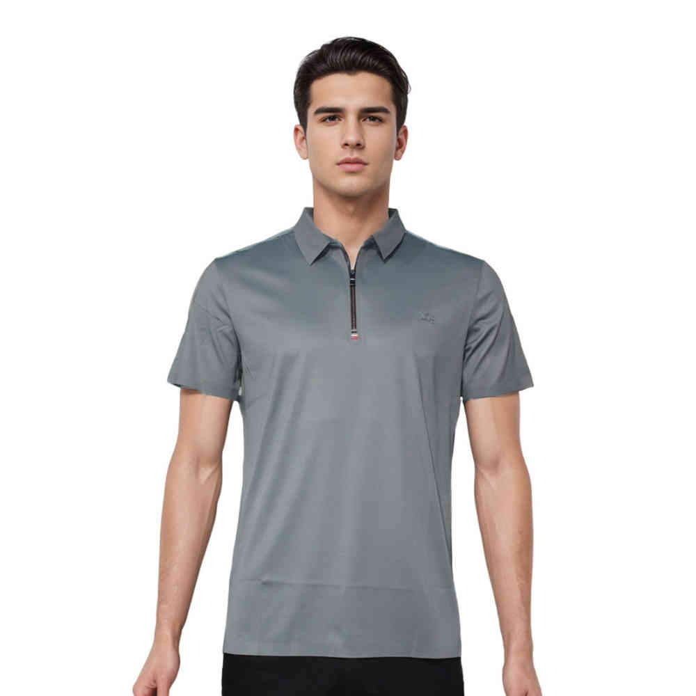 Green Burberry Embossed Logo Black Premium Quality Polo T-shirt
