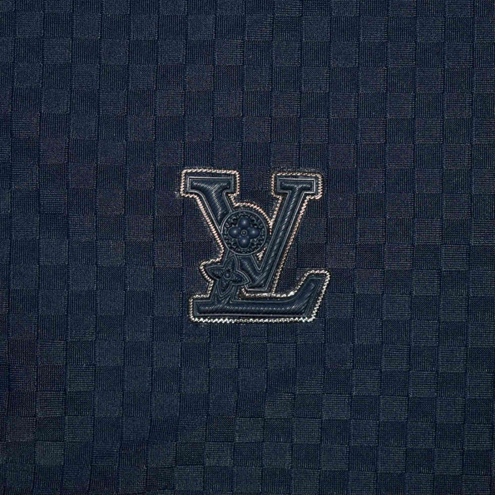 Louis Vuitton Blue Embroidery Logo Premium Polo T-shirt-3