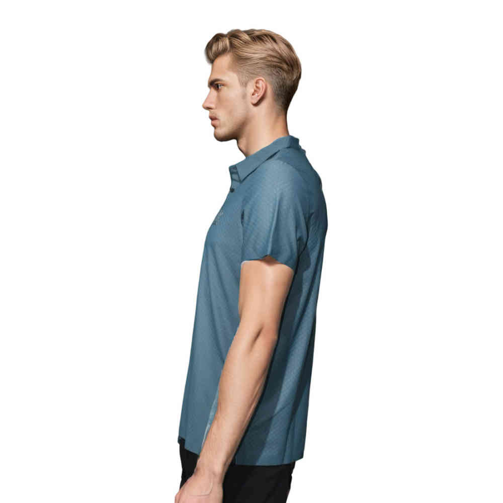 Louis Vuitton Teal Blue Embroidery Logo Premium Polo T-shirt-2