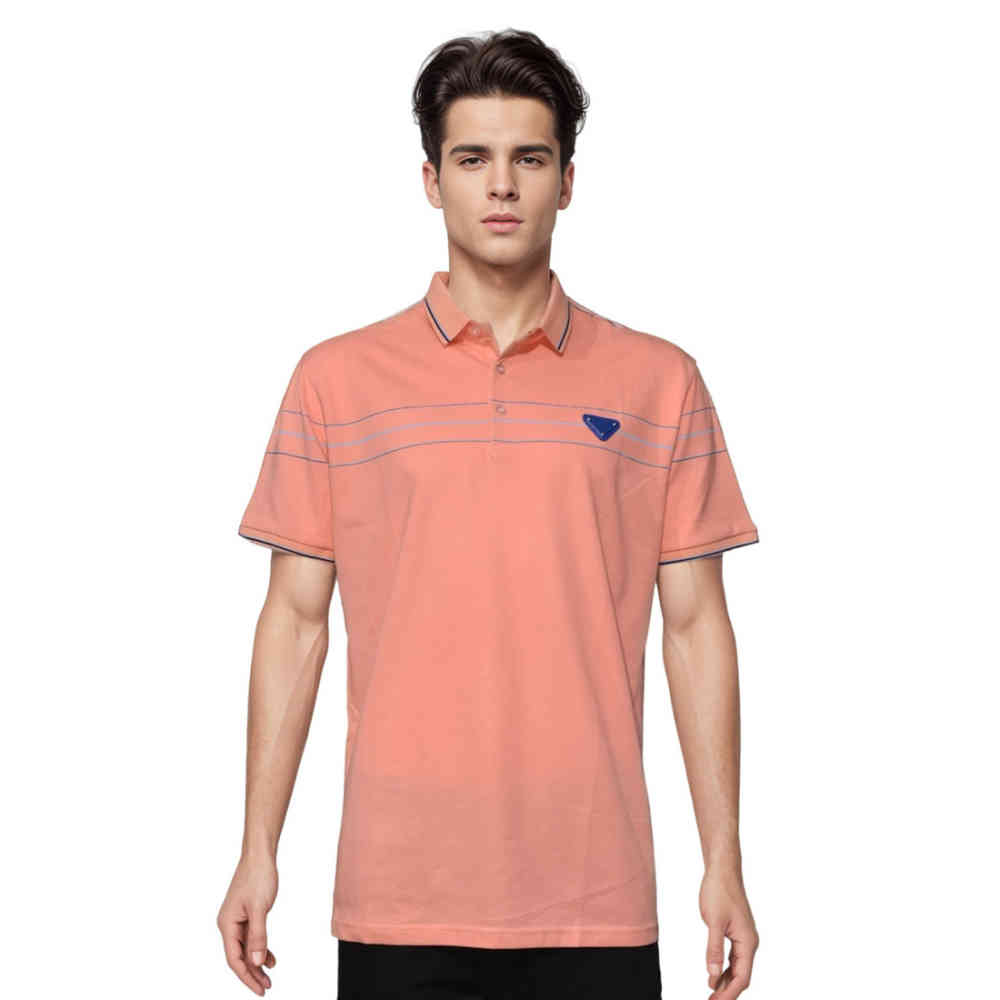 Peach Prada Black Re-Nylon Premium Quality Polo T-shirt
