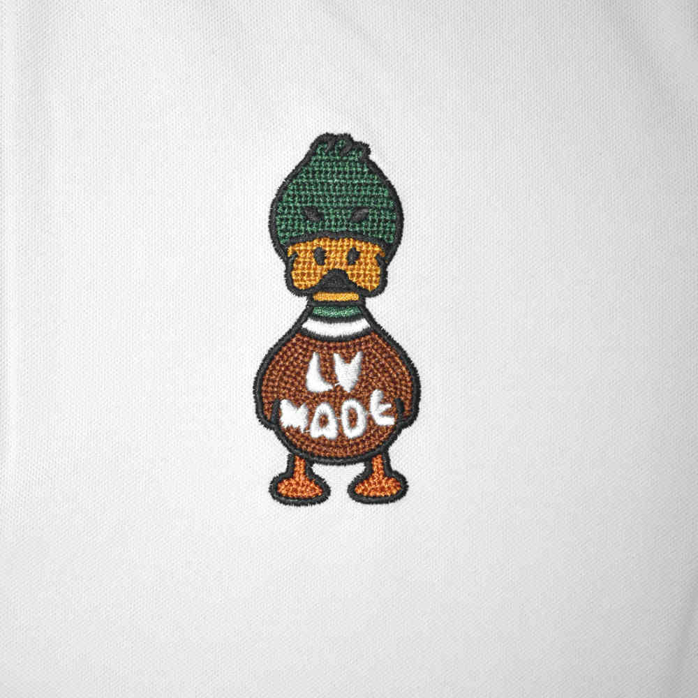 Louis Vuitton Jacquard Duck White Premium Polo T-shirt-3