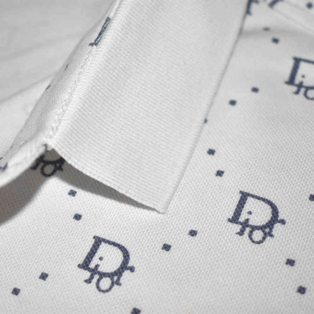Dior Printed White Premium Quality Polo Tees-4