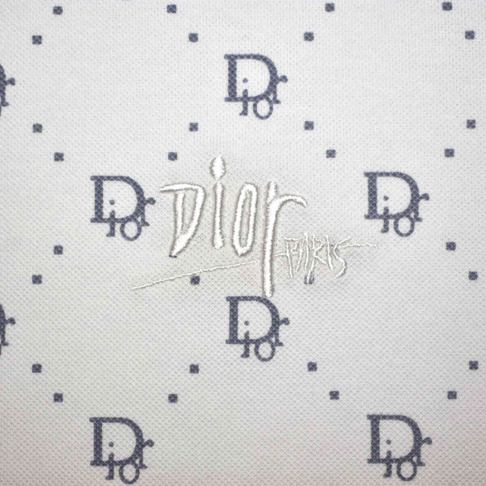Dior Printed White Premium Quality Polo Tees-3