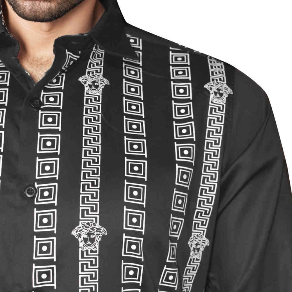 Versace Black Logo Printed Premium Quality Shirt-4