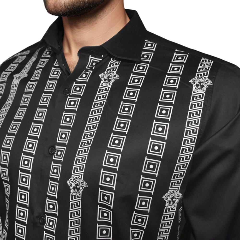 Versace Black Logo Printed Premium Quality Shirt-3