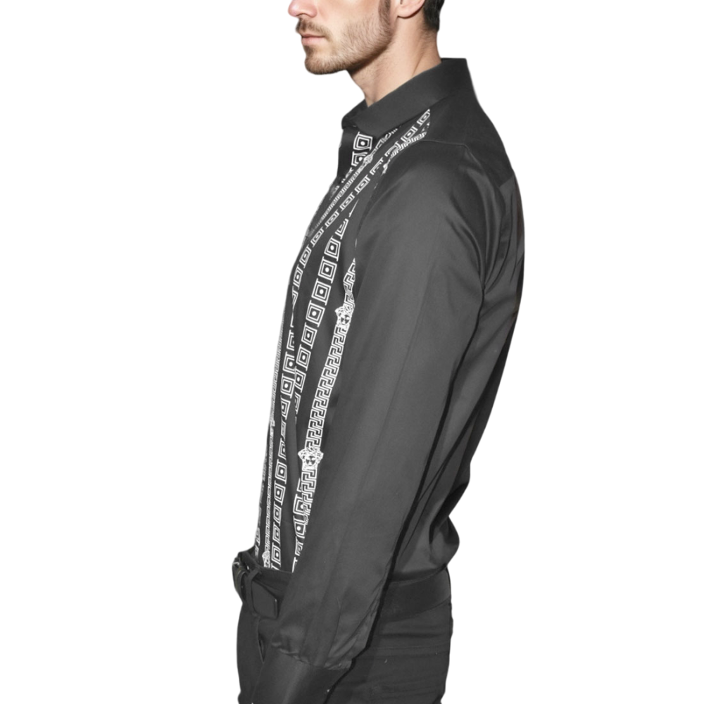 Versace Black Logo Printed Premium Quality Shirt-2