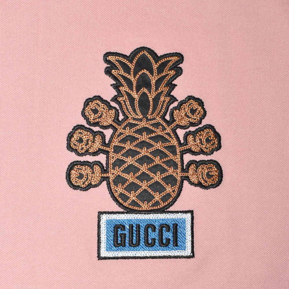 Gucci Pineapple Print Pink Premium Polo T-shirt-3