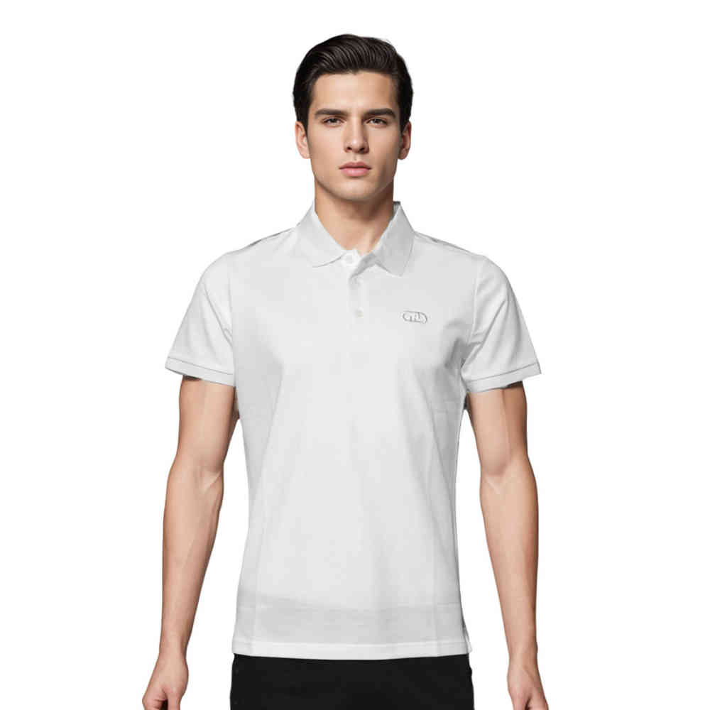 White Fendi Embroidered logo Black Premium Polo T-shirt