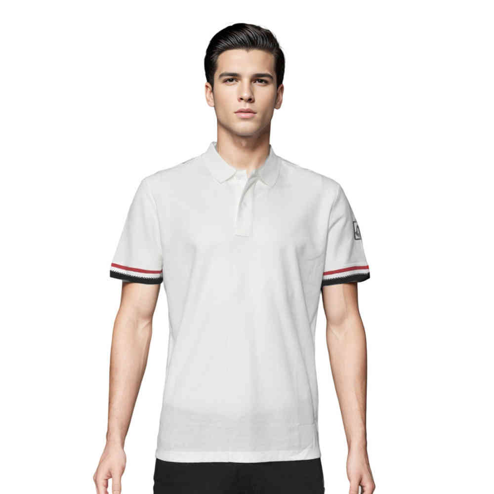 White Moncler Logo-patch on Sleeve Blue Premium Polo T-shirt