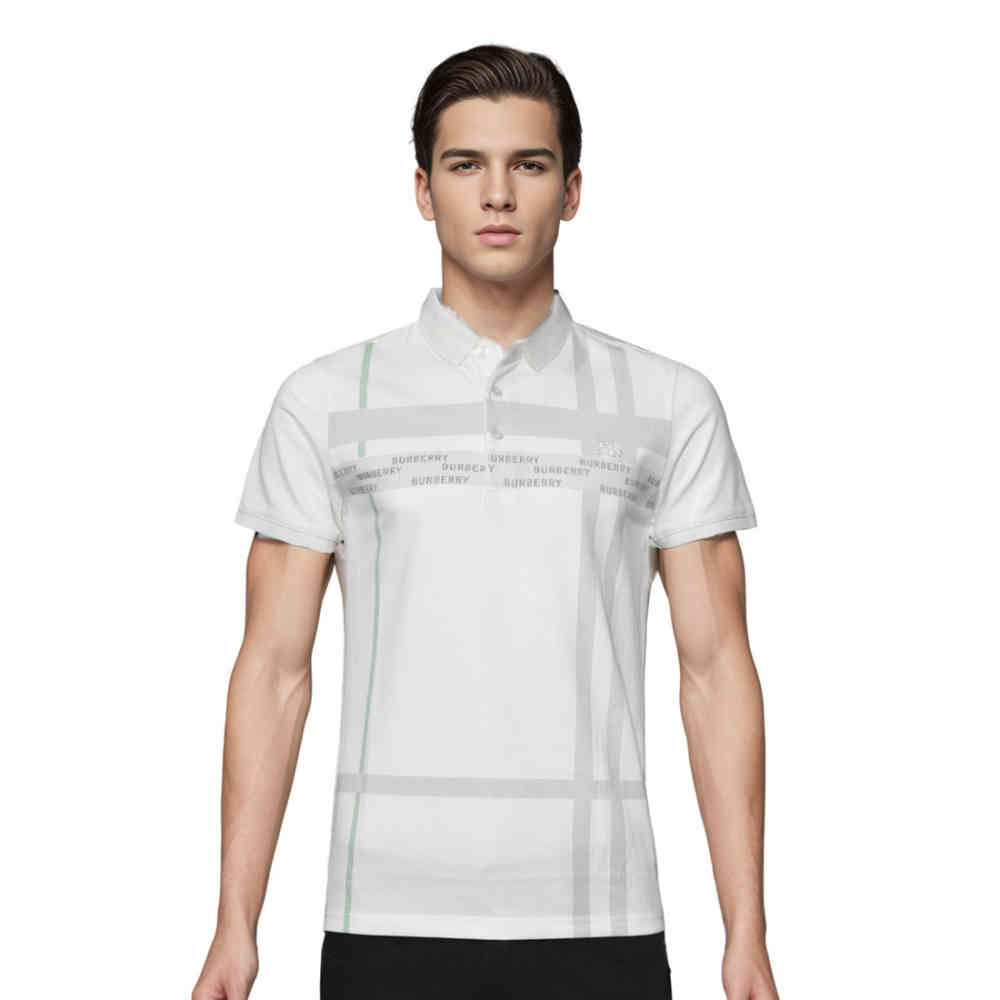 White Burberry Green Premium Quality T-Shirt