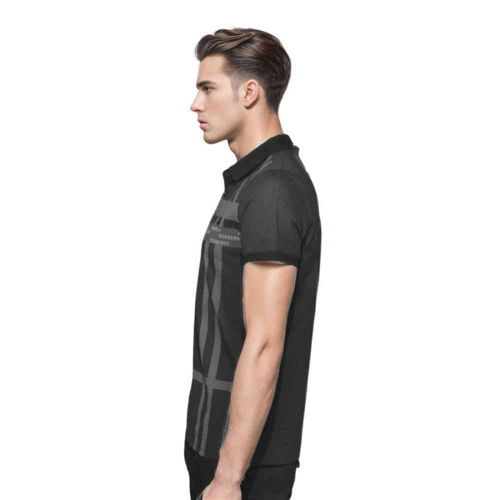 Burberry Embroidered Black Premium Quality T-shirt-2