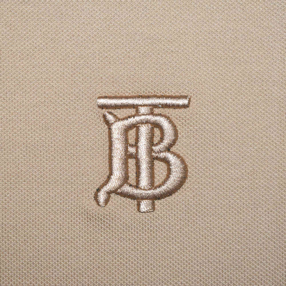 Burberry TB Monogram-Embroidered Brown Polo T-shirt-3
