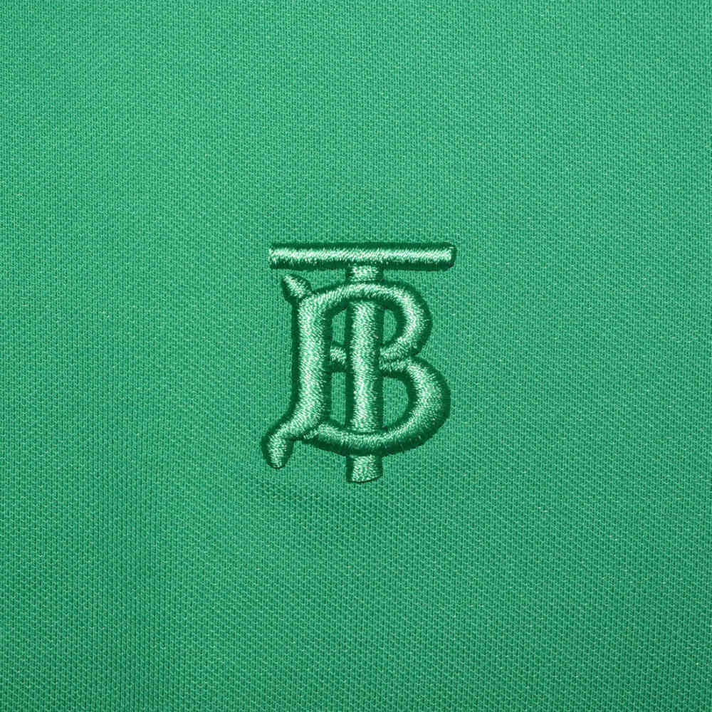 Burberry TB Monogram-Embroidered Green Polo T-shirt-3