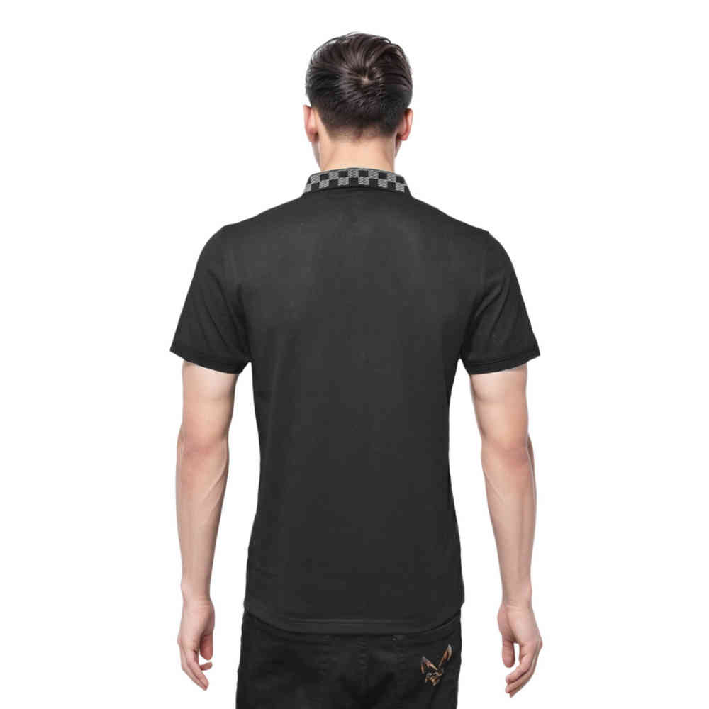 Burberry TB Monogram-Embroidered Black Polo T-shirt-1