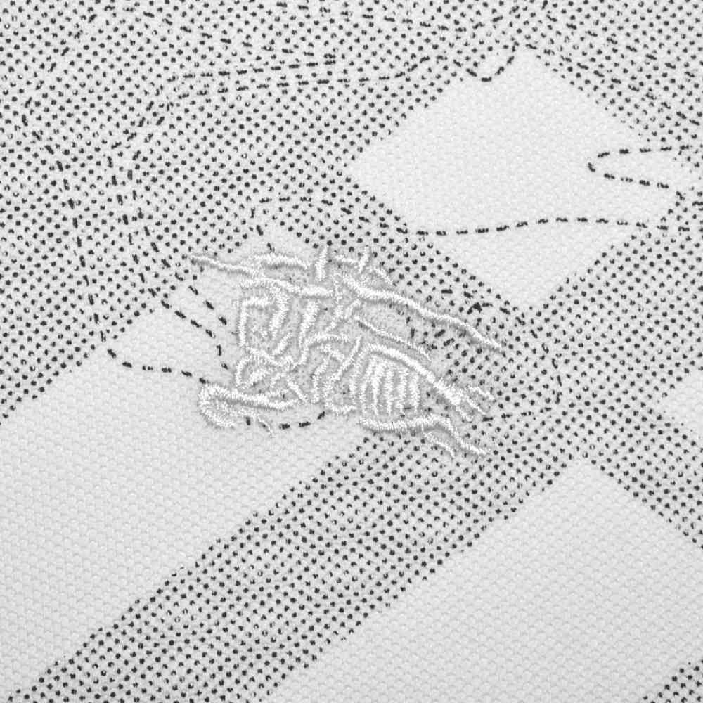 Burberry White Checks Printed Polo T-shirt-thumb-3