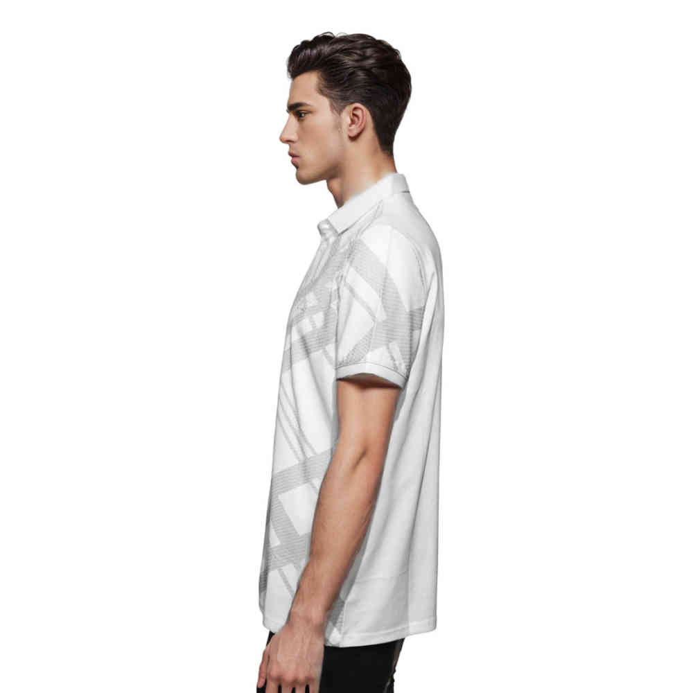 Burberry White Checks Printed Polo T-shirt-thumb-2